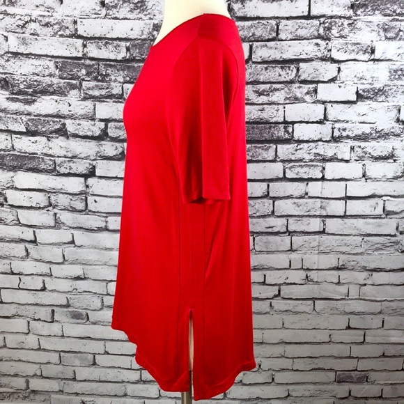Red J. Jill Wearever Collection Short Sleeve Top - Picture 2 of 6